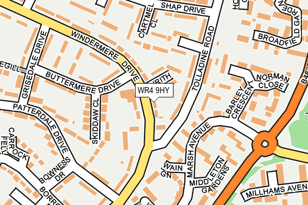 WR4 9HY map - OS OpenMap – Local (Ordnance Survey)