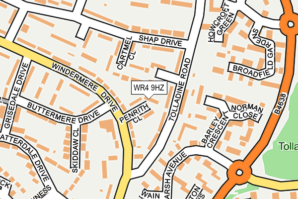 WR4 9HZ map - OS OpenMap – Local (Ordnance Survey)