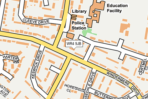 WR4 9JB map - OS OpenMap – Local (Ordnance Survey)