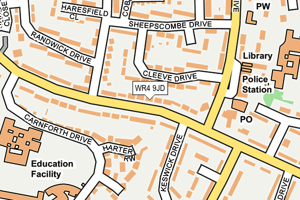 WR4 9JD map - OS OpenMap – Local (Ordnance Survey)