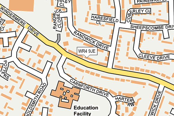 WR4 9JE map - OS OpenMap – Local (Ordnance Survey)