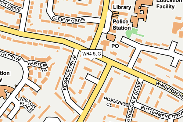 WR4 9JG map - OS OpenMap – Local (Ordnance Survey)