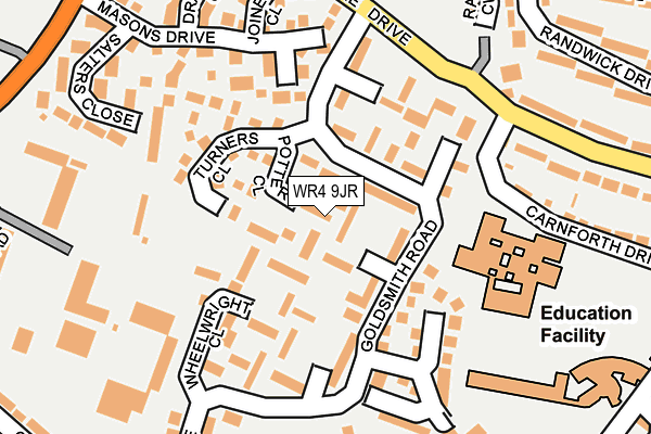 WR4 9JR map - OS OpenMap – Local (Ordnance Survey)