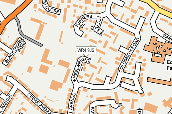 WR4 9JS map - OS OpenMap – Local (Ordnance Survey)