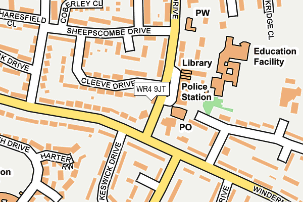 WR4 9JT map - OS OpenMap – Local (Ordnance Survey)