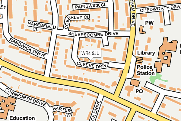 WR4 9JU map - OS OpenMap – Local (Ordnance Survey)