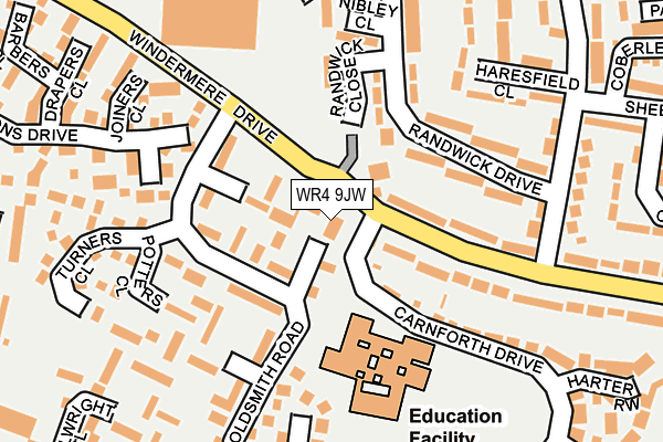 WR4 9JW map - OS OpenMap – Local (Ordnance Survey)