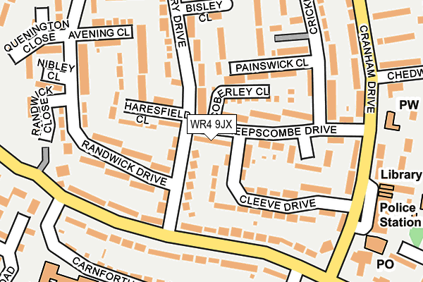 WR4 9JX map - OS OpenMap – Local (Ordnance Survey)