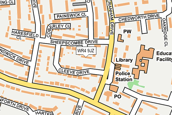 WR4 9JZ map - OS OpenMap – Local (Ordnance Survey)