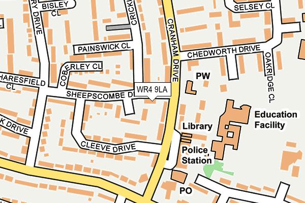 WR4 9LA map - OS OpenMap – Local (Ordnance Survey)