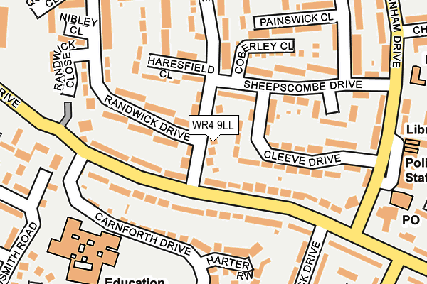 WR4 9LL map - OS OpenMap – Local (Ordnance Survey)