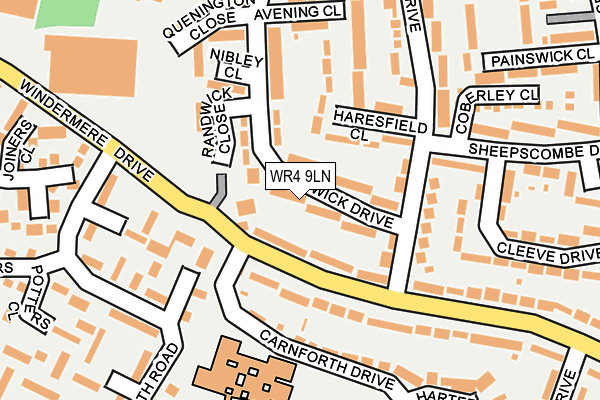 WR4 9LN map - OS OpenMap – Local (Ordnance Survey)