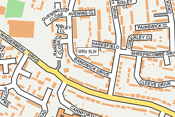 WR4 9LW map - OS OpenMap – Local (Ordnance Survey)