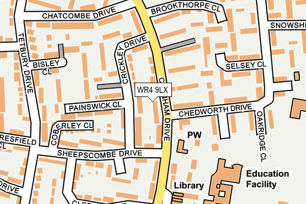 WR4 9LX map - OS OpenMap – Local (Ordnance Survey)