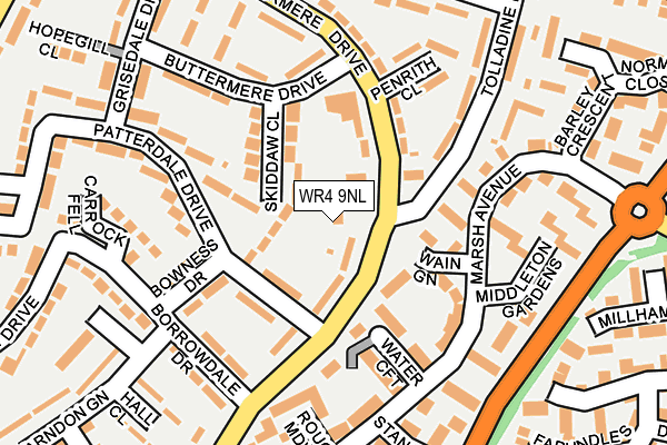 WR4 9NL map - OS OpenMap – Local (Ordnance Survey)