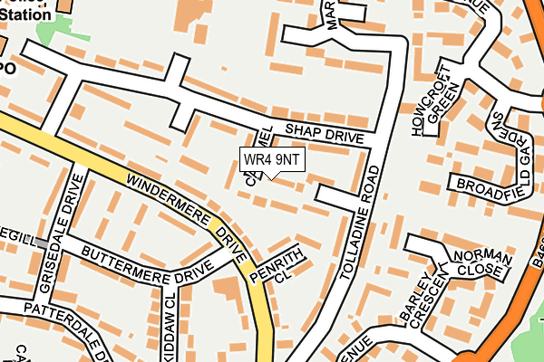 WR4 9NT map - OS OpenMap – Local (Ordnance Survey)