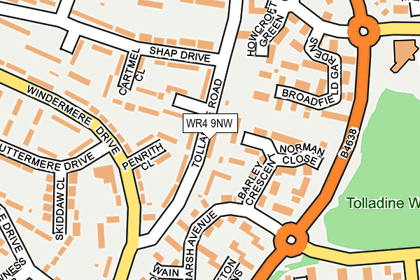 WR4 9NW map - OS OpenMap – Local (Ordnance Survey)