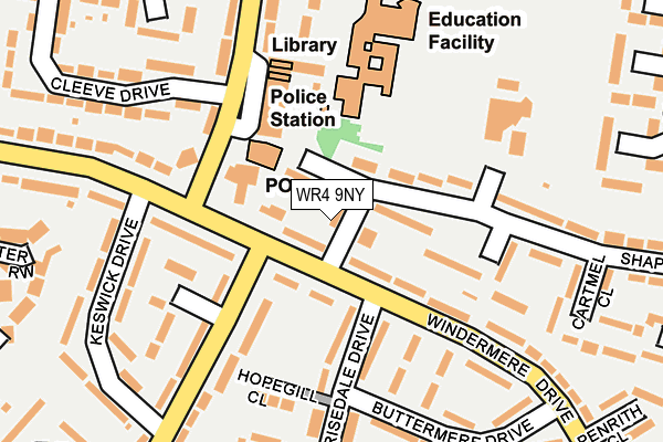 WR4 9NY map - OS OpenMap – Local (Ordnance Survey)