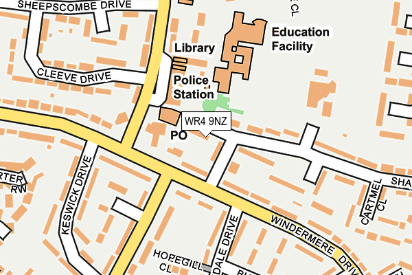 WR4 9NZ map - OS OpenMap – Local (Ordnance Survey)