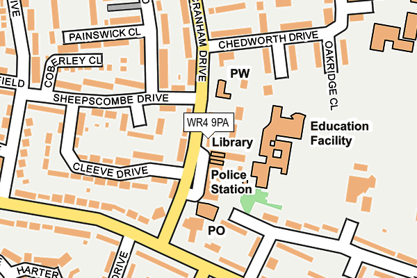 WR4 9PA map - OS OpenMap – Local (Ordnance Survey)