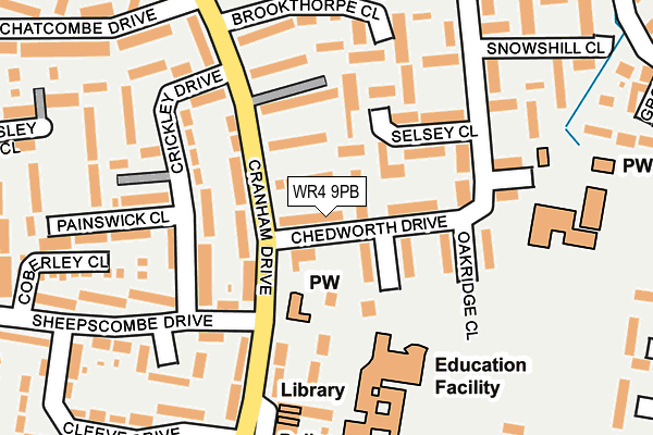 WR4 9PB map - OS OpenMap – Local (Ordnance Survey)