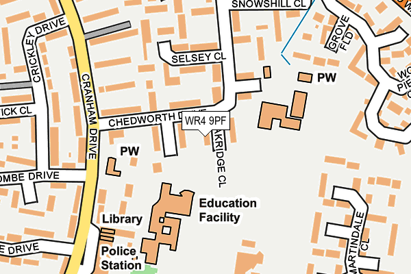 WR4 9PF map - OS OpenMap – Local (Ordnance Survey)