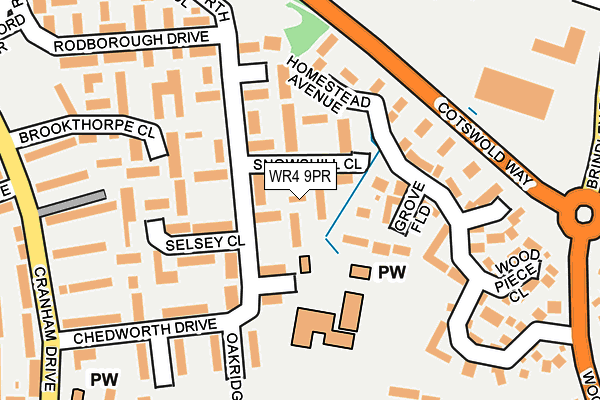 WR4 9PR map - OS OpenMap – Local (Ordnance Survey)