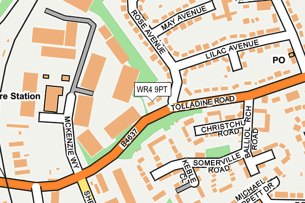 WR4 9PT map - OS OpenMap – Local (Ordnance Survey)