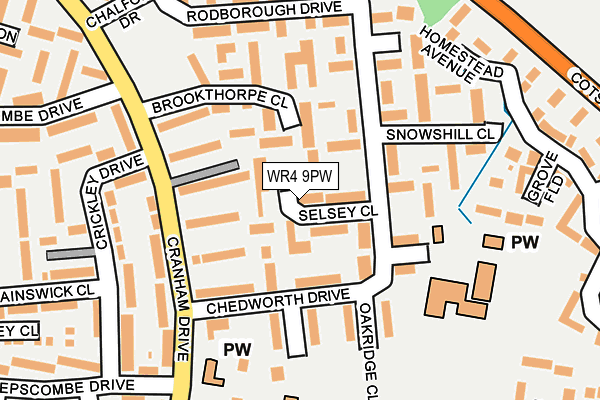 WR4 9PW map - OS OpenMap – Local (Ordnance Survey)