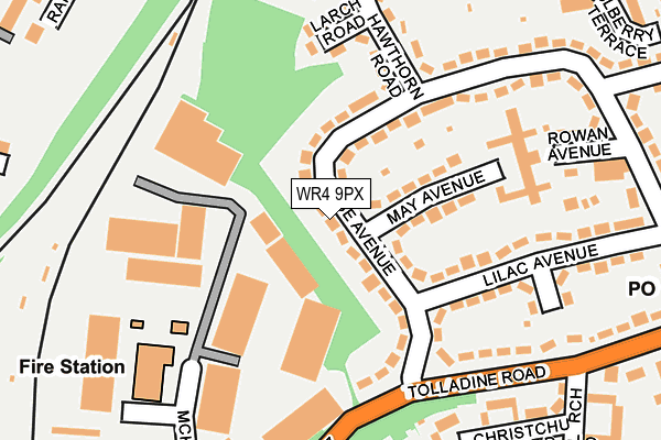 WR4 9PX map - OS OpenMap – Local (Ordnance Survey)
