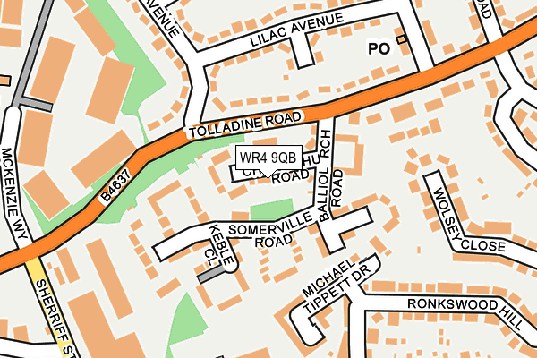 WR4 9QB map - OS OpenMap – Local (Ordnance Survey)