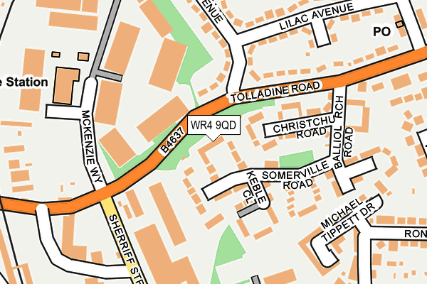 WR4 9QD map - OS OpenMap – Local (Ordnance Survey)