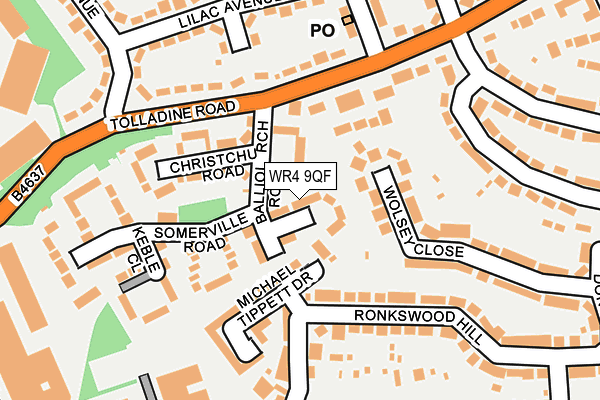 WR4 9QF map - OS OpenMap – Local (Ordnance Survey)