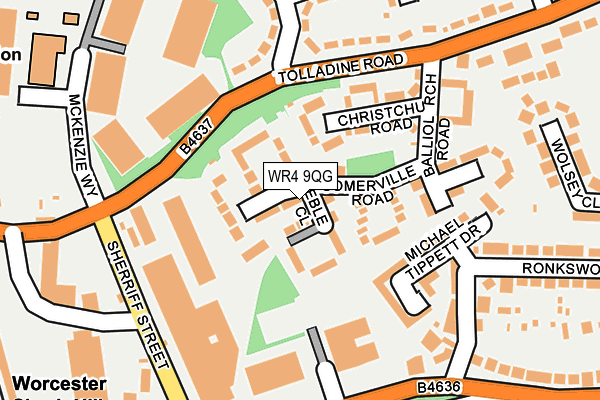 WR4 9QG map - OS OpenMap – Local (Ordnance Survey)
