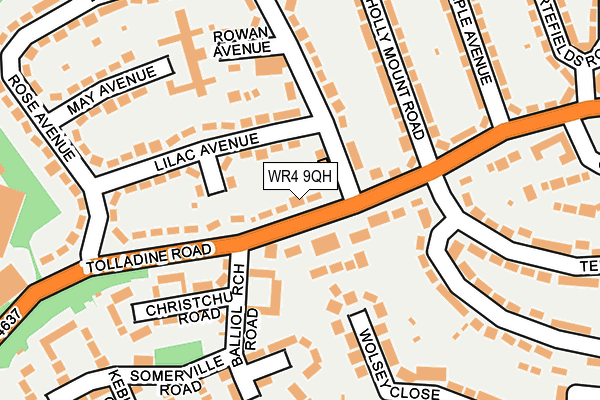 WR4 9QH map - OS OpenMap – Local (Ordnance Survey)