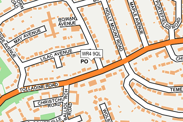 WR4 9QL map - OS OpenMap – Local (Ordnance Survey)