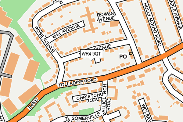 WR4 9QT map - OS OpenMap – Local (Ordnance Survey)