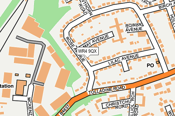 WR4 9QX map - OS OpenMap – Local (Ordnance Survey)