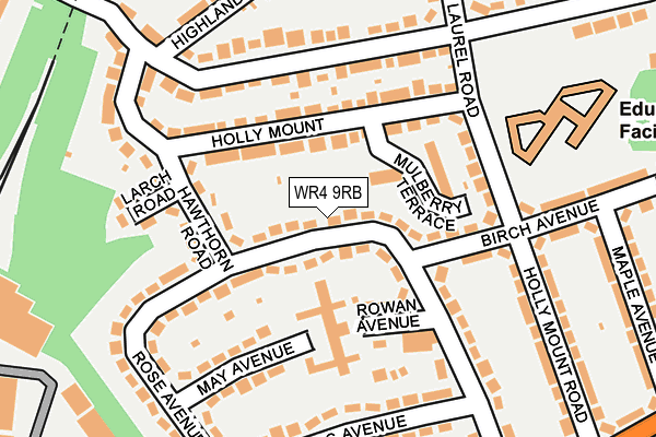 WR4 9RB map - OS OpenMap – Local (Ordnance Survey)