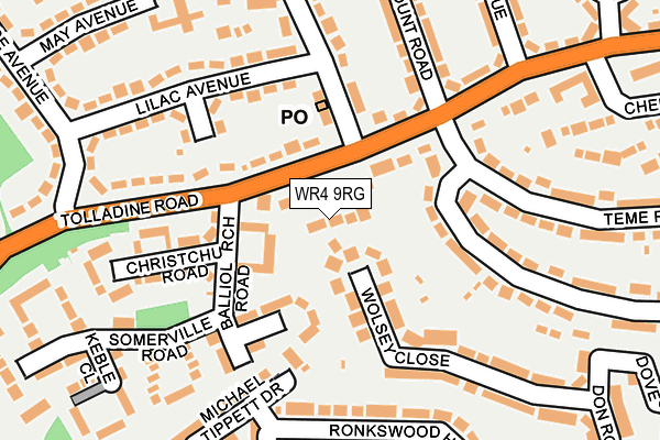 WR4 9RG map - OS OpenMap – Local (Ordnance Survey)