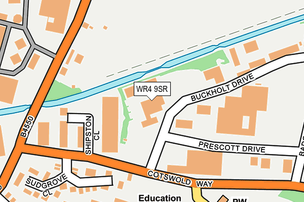 WR4 9SR map - OS OpenMap – Local (Ordnance Survey)