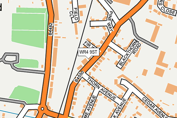 WR4 9ST map - OS OpenMap – Local (Ordnance Survey)