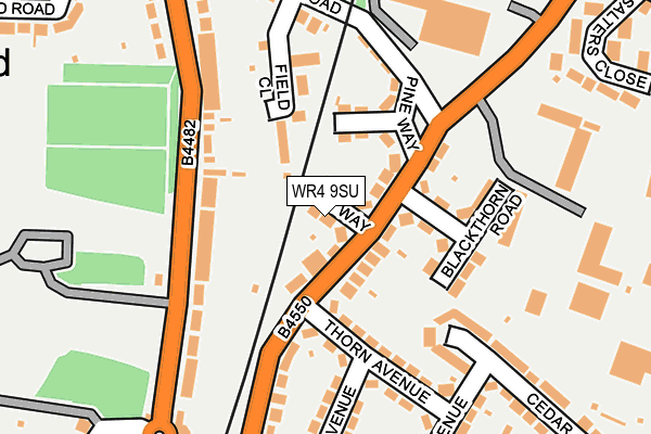 WR4 9SU map - OS OpenMap – Local (Ordnance Survey)