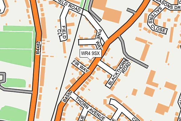 WR4 9SX map - OS OpenMap – Local (Ordnance Survey)