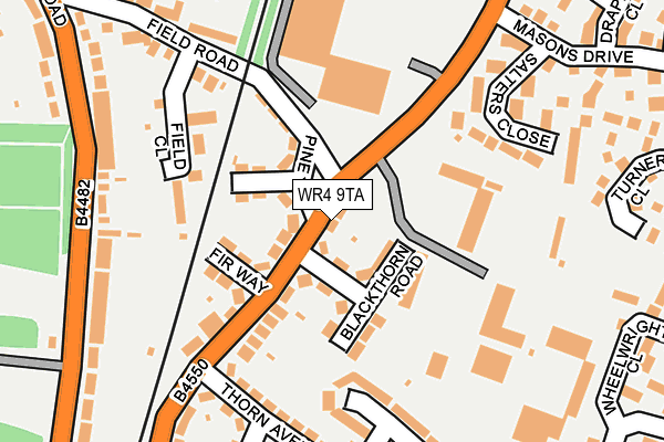 WR4 9TA map - OS OpenMap – Local (Ordnance Survey)