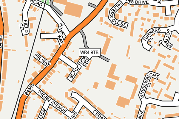 WR4 9TB map - OS OpenMap – Local (Ordnance Survey)