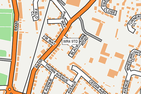 WR4 9TD map - OS OpenMap – Local (Ordnance Survey)