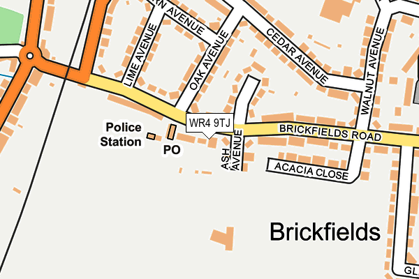 WR4 9TJ map - OS OpenMap – Local (Ordnance Survey)