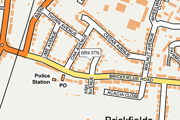 WR4 9TN map - OS OpenMap – Local (Ordnance Survey)