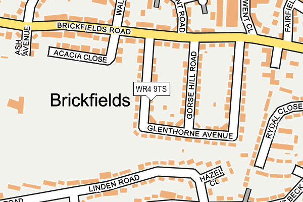 WR4 9TS map - OS OpenMap – Local (Ordnance Survey)